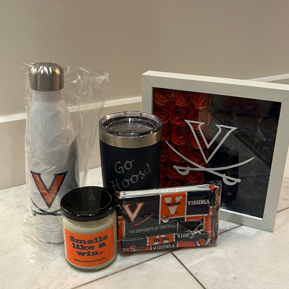 Custom Shadowbox, NWT Custom Coffee Tumbler, NWT Custom Waterbottle, candle
